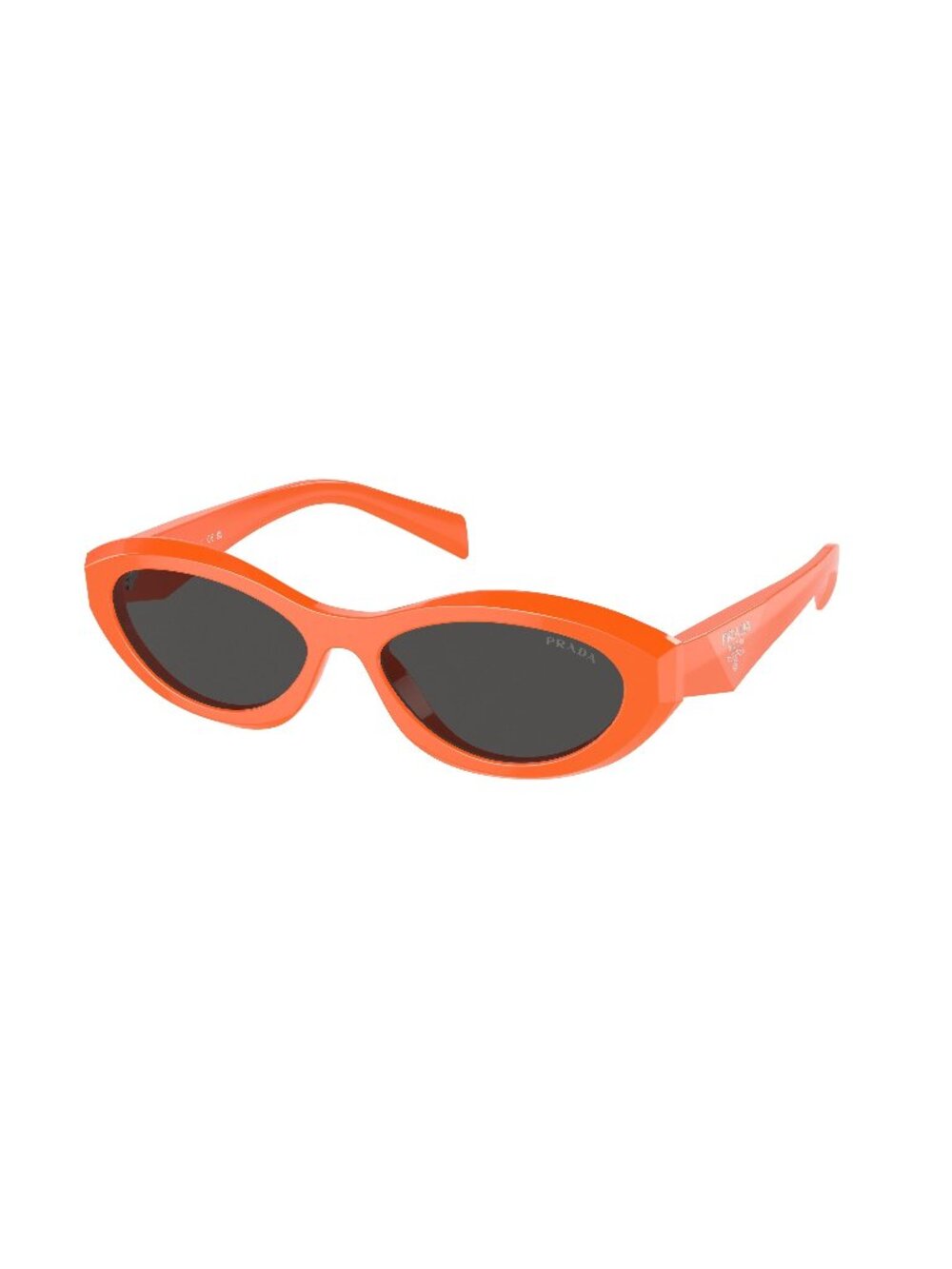 New Prada Women's Sunglasses Orange Aviator Grey Lens Acetate Frame PR 26ZS 55